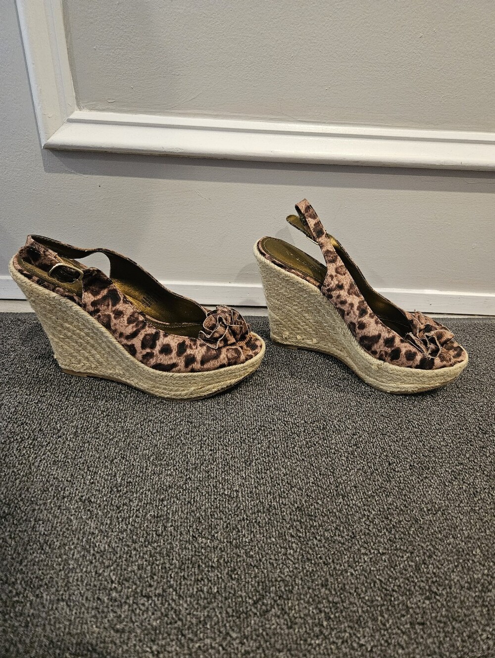 Leopard espadrille wedges. Size 5 1/2. Should Fit A Size 5. Xhilaration